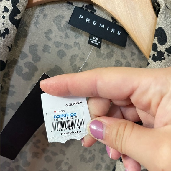 Premise|Olive Animal Print, Leopard Print Long Kimono Blazer, Size XS•••NWT - Picture 10 of 14
